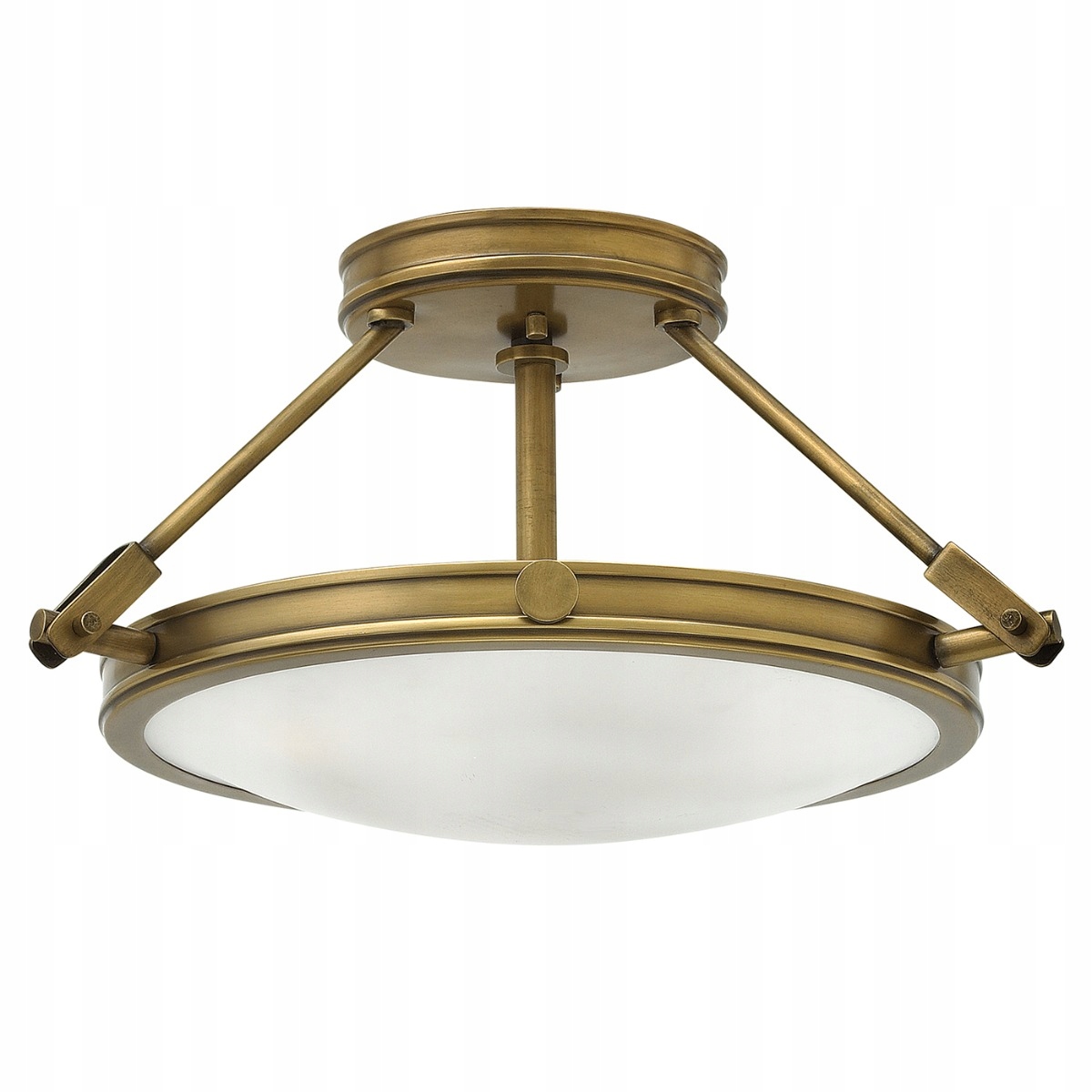Stropná okrúhla dekoratívna retro mosadzná lampa 42 cm do obývačky Hinkley