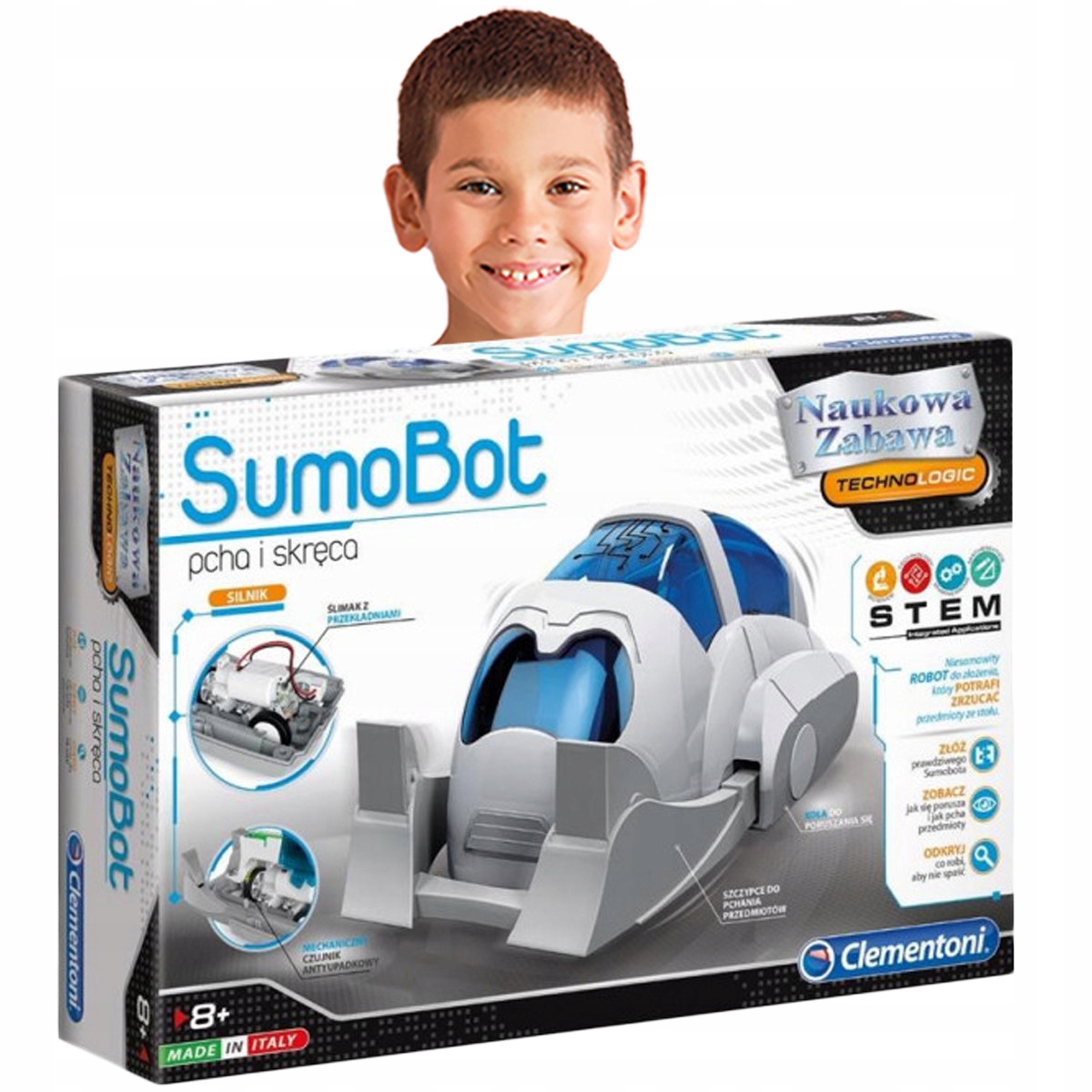 Clementoni STAVEBNICA PRE DETI ROBOT VZDELÁVACÍ SUMOBOT fajn Séria CLEMENTONI LABORATORIUM MECHANIKI ROBOT