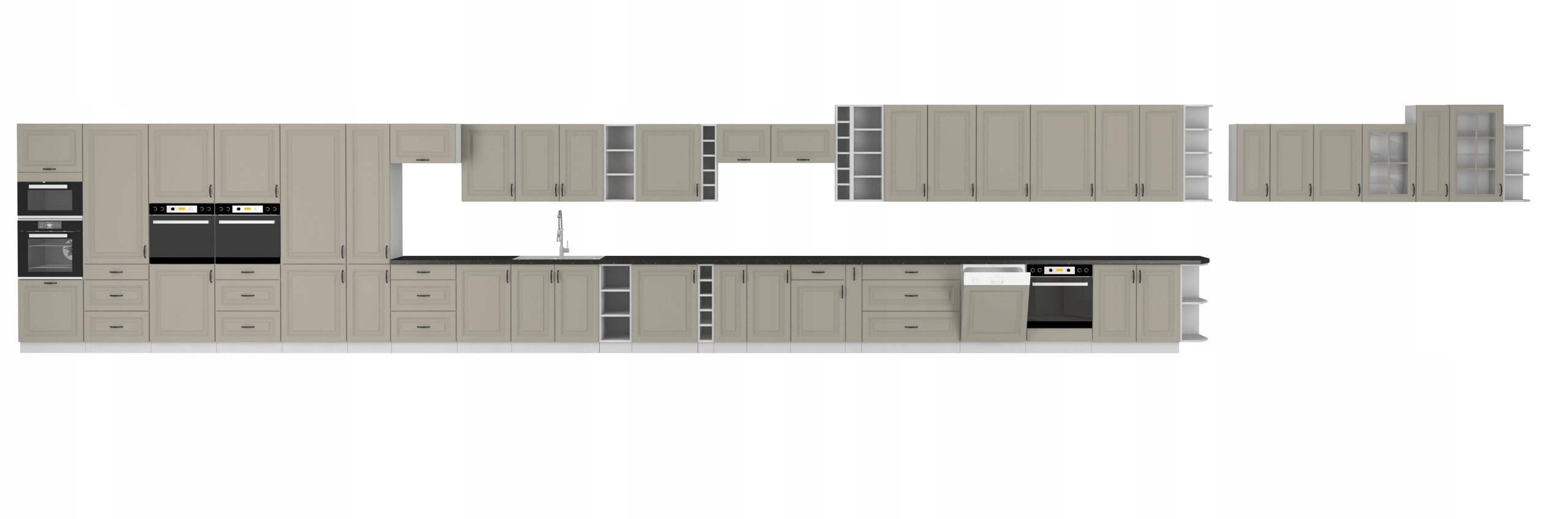 Szafka kuchenna narożna dostawna RETRO CLAYGR Kolor frontów szary