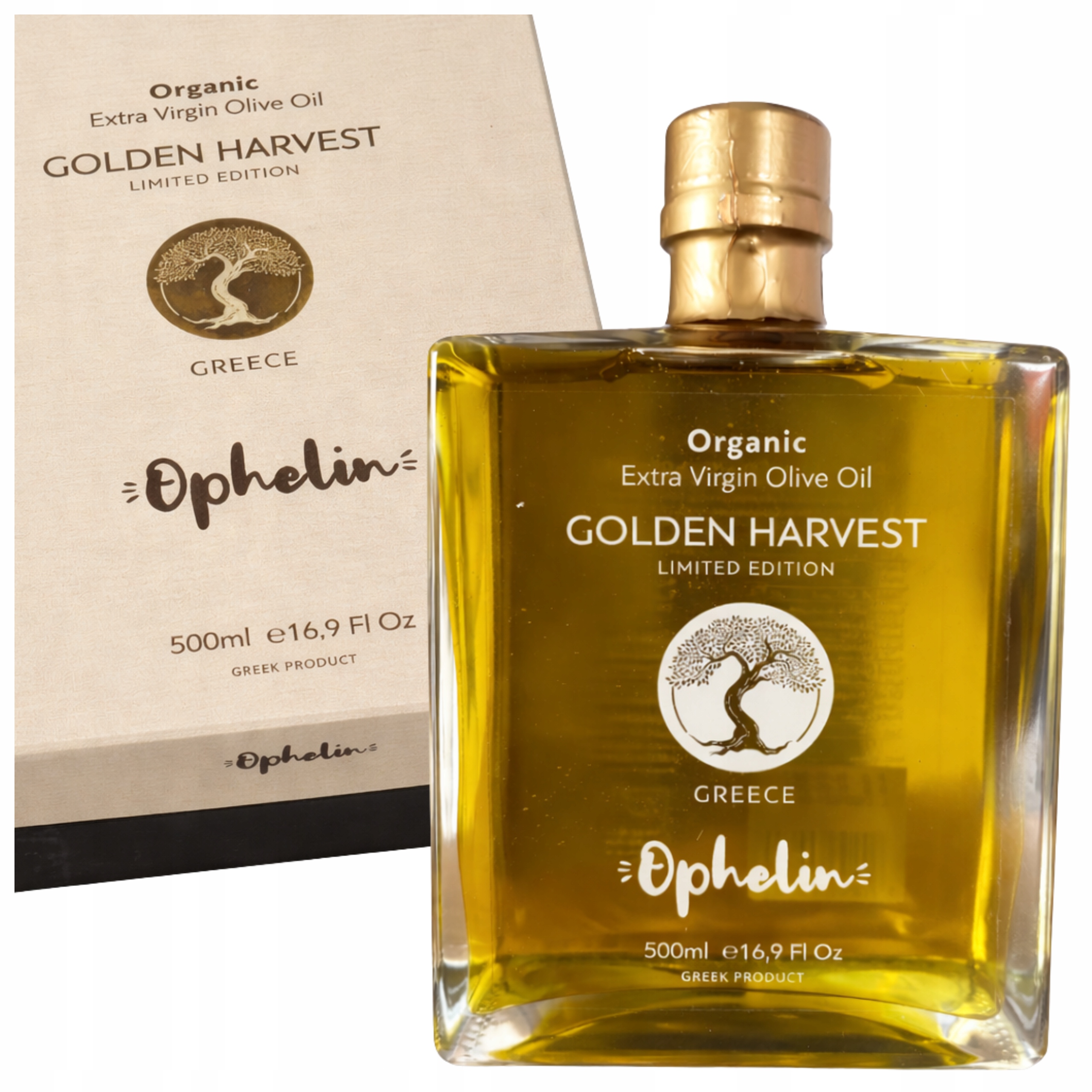 Extra Panenský Řecký Olivový Olej 500 ML, Organický, Limitovaná Zlatá Úroda