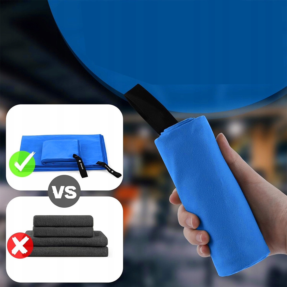 2x DUŻY RĘCZNIK PLAŻOWY SZYBKOSCHNĄCY SPORTOWY Z MIKROFIBRY NA SIŁOWNIĘ Kod producenta 4048282729246