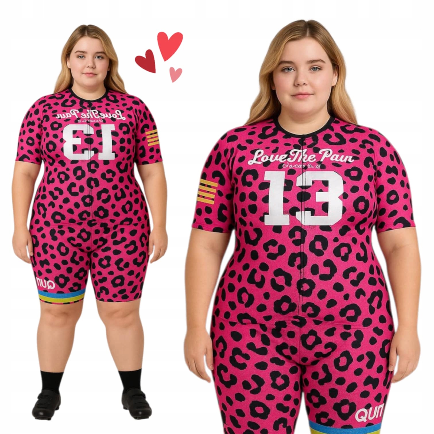 Komplet kolarski 4XL koszulka spodenki z wkładką żelową rowerowy panterka