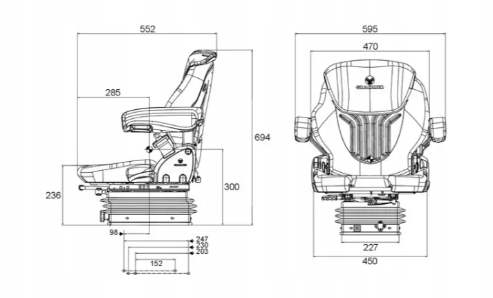 SIEDZENIE COMPACTO BASIC M NG 267019 GRAMMER Numer katalogowy części 267019