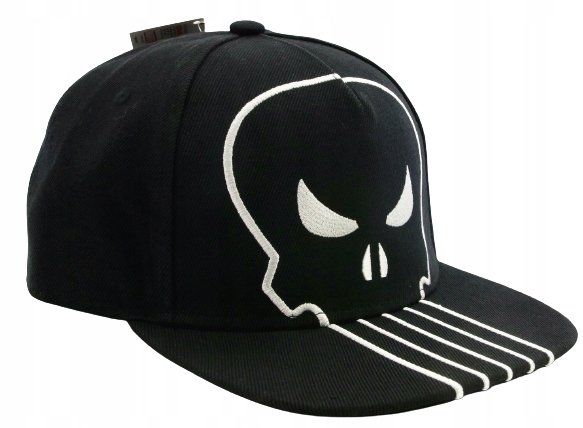 Čepice s rovným kšiltem Marvel Punisher 55-60 Snapback Černá Výšivka