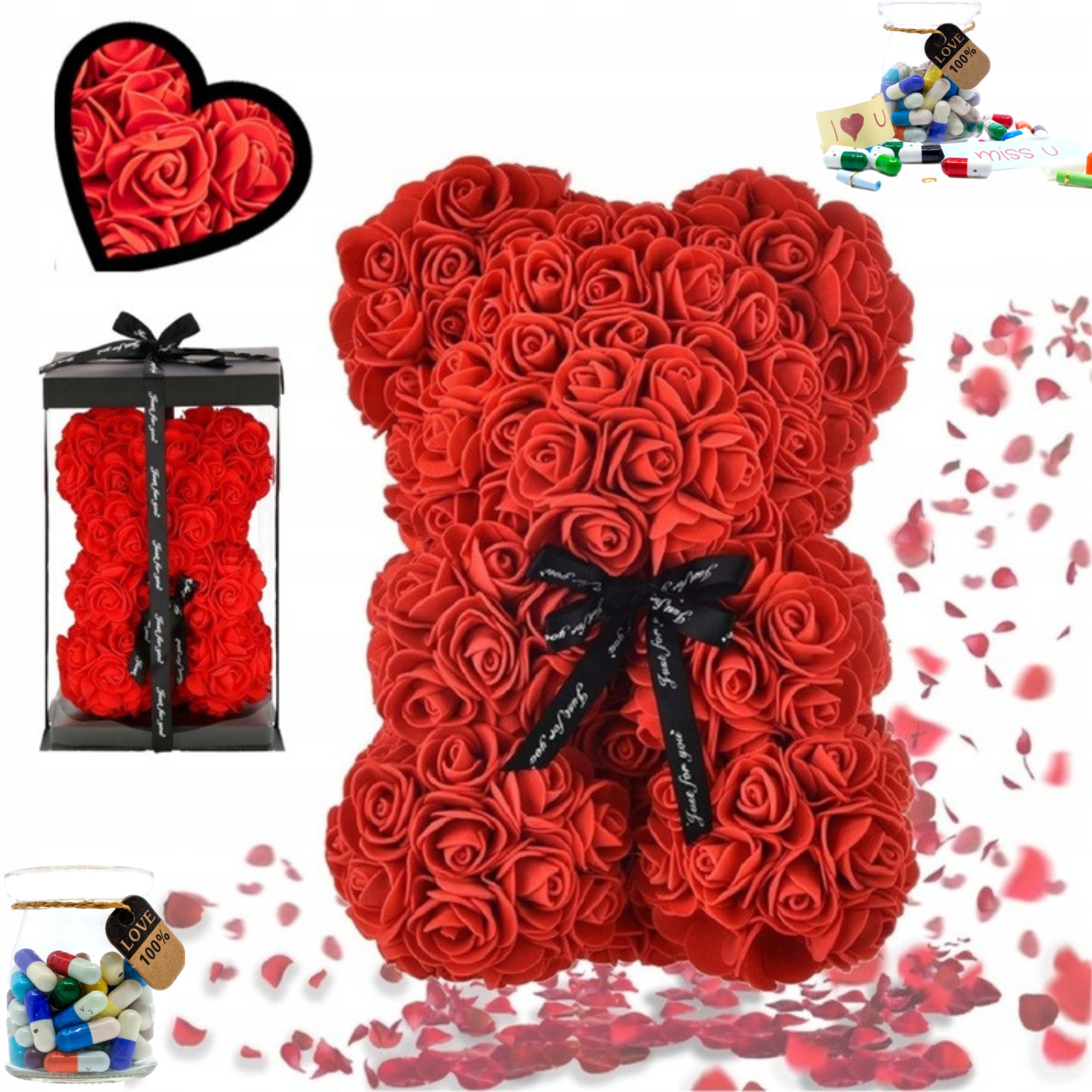 Medvídek S Růžemi 25 Dárek Mašlička Mašle Valentýnský Dárek Dárek