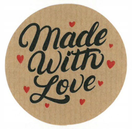 

Naklejki Kraft Made With Love 4cm 35szt NH409