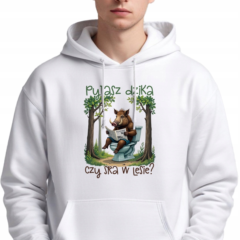 Mikina Unisex Bílá Veselý Dárek Pro Kamaráda Ptáte se divočáka? Velikost M