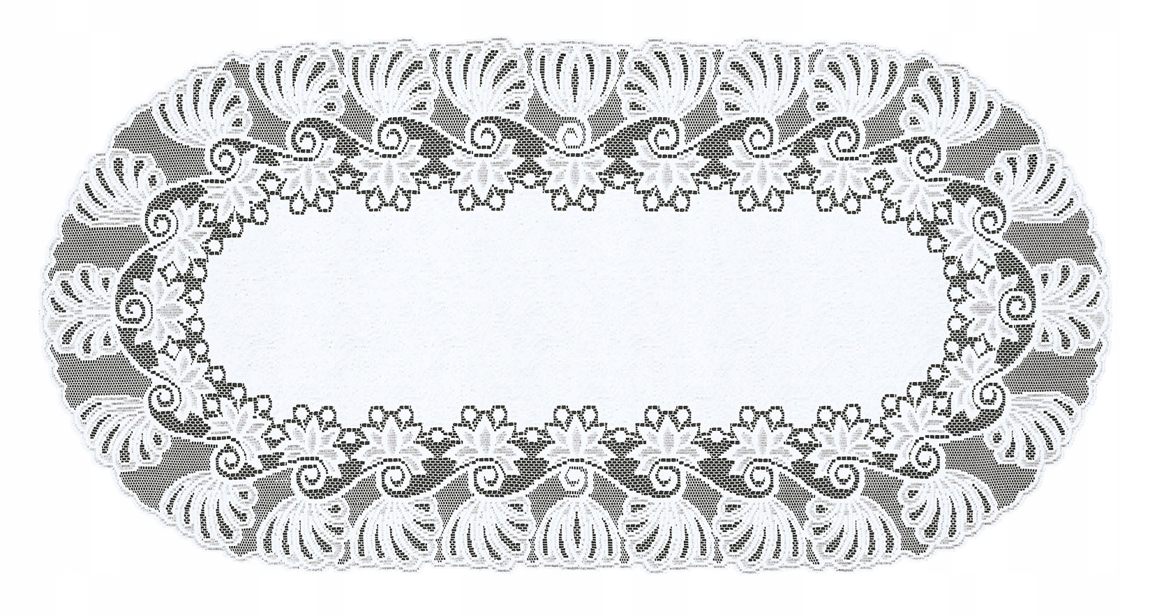 

Bieżnik żakardowy biały owalny 50X110cm