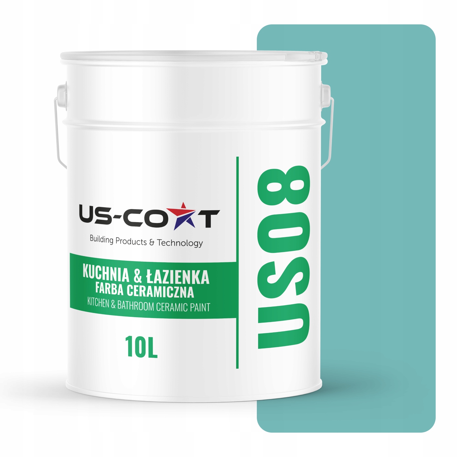 Keramická Farba Kuchyňa Kúpeľňa Tyrkysová H1441 Hlboká Matná 10 L Nástenná