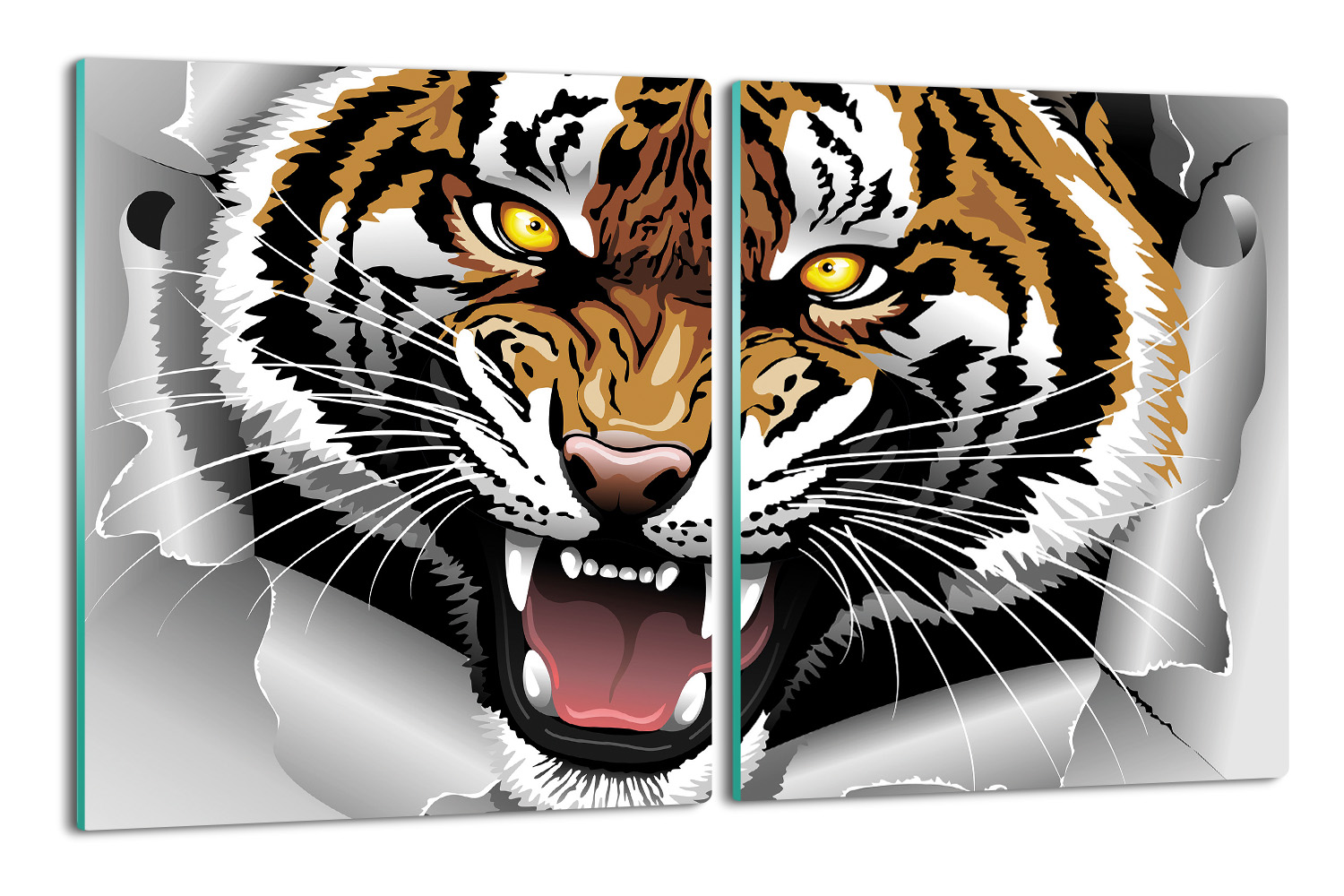 krytka splashback 2x 40x52 Tygří hlava grafika