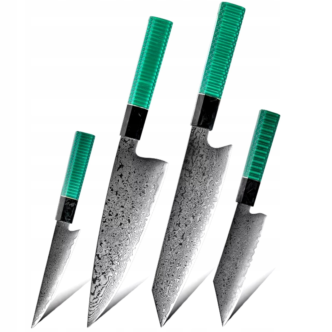 Sada damaškových kuchynských nožov Raidon Zelená/4ks KP-35103