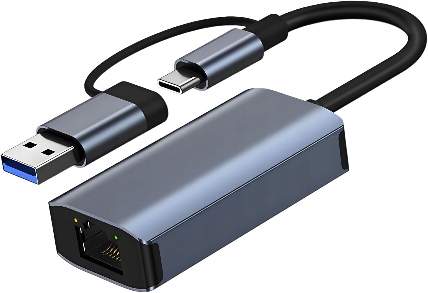 Adapter USB , USB C na Ethernet , 2 w 1, USB 3.0, 1000 Mbps