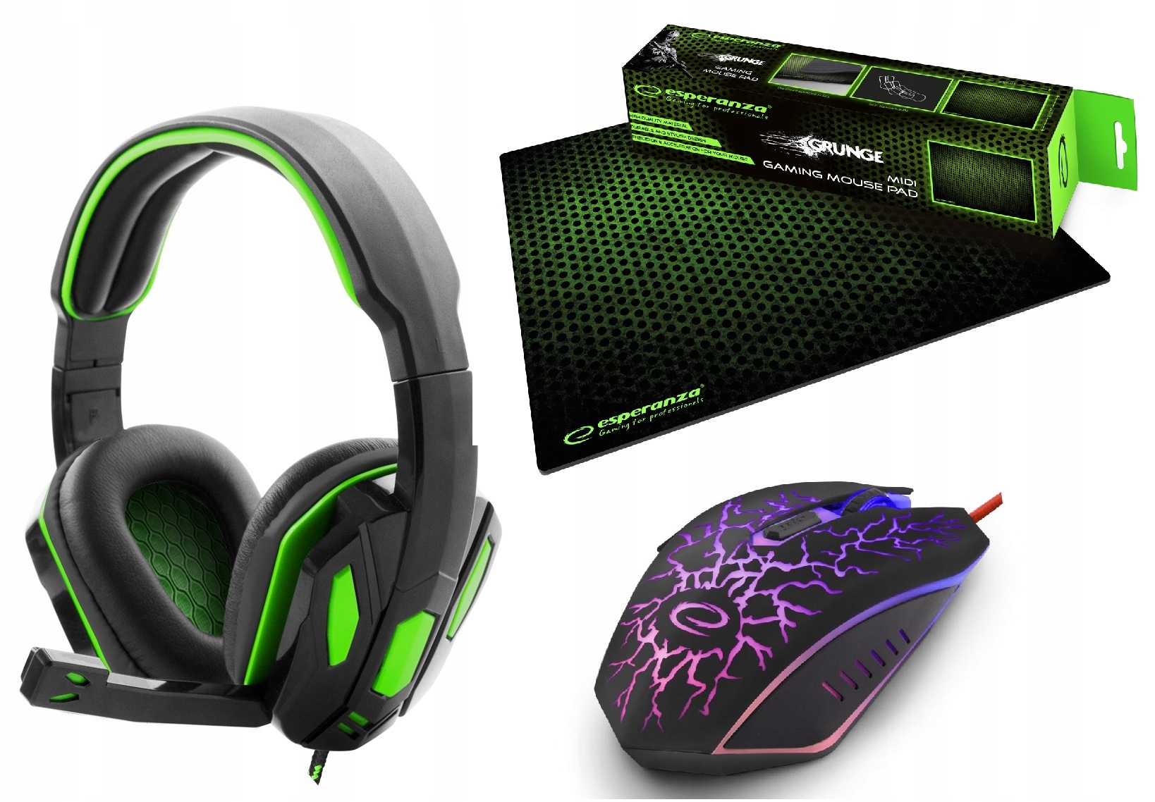 

Zestaw Gaming słuchawki mysz podkładka