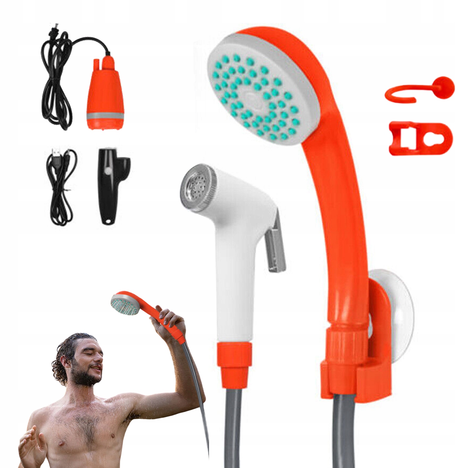 Elektrická Turistická Sprchová Pumpa Pro Kempování 2200 Mah 3,0 L/min