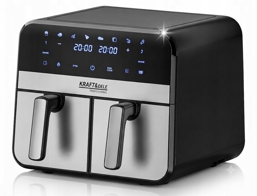 Teplovzdušná Fritéza Airfryer 9L 2500W Dve Komory 4,5L LCD KD4180