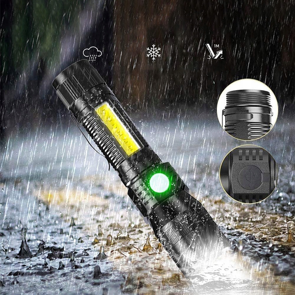 LATARKA LED TAKTYCZNA UV ZOOM WODOODPORNA Z MAGNESEM AKUMULATOR USB 2200mAh Marka inna marka