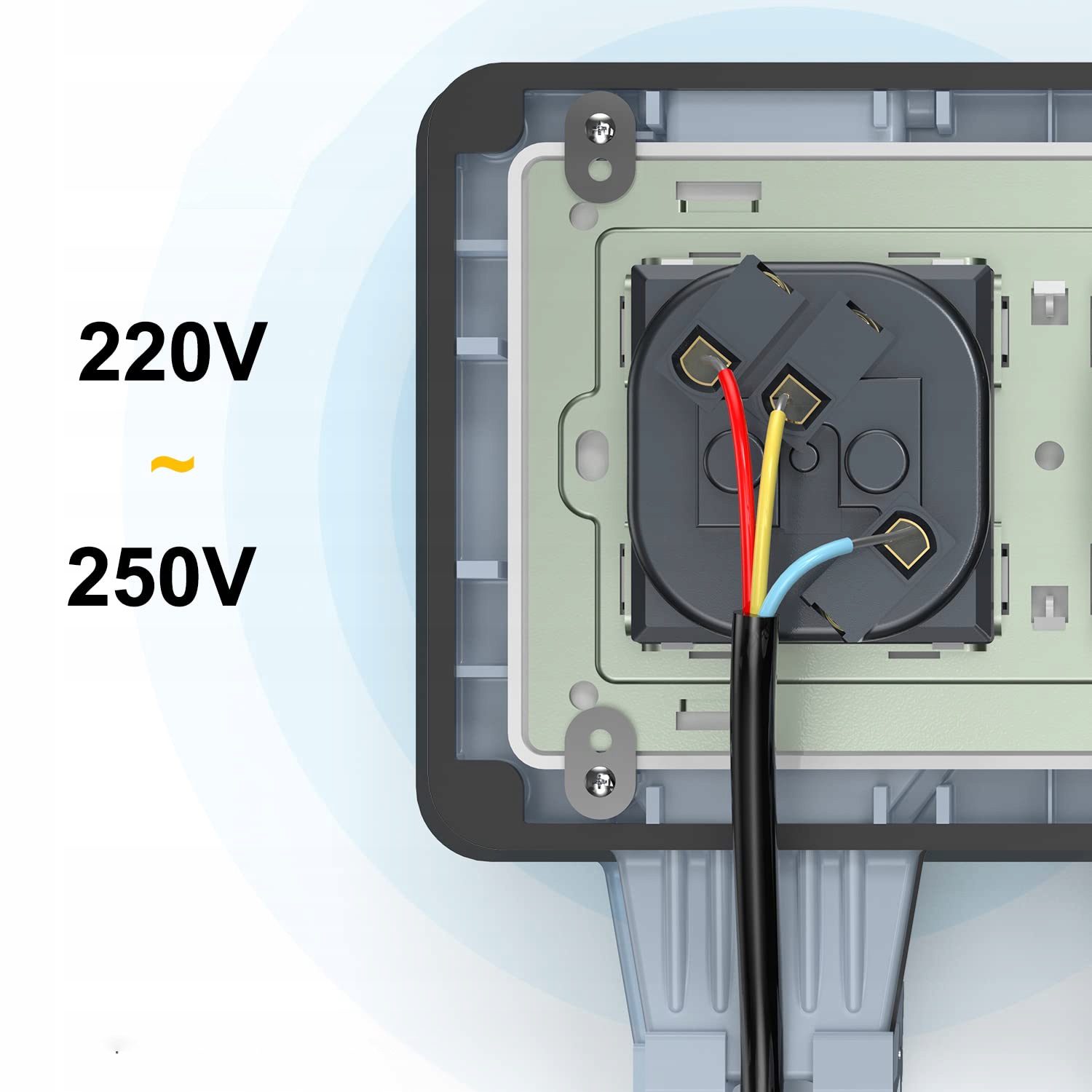 GNIAZDO ZEWNĘTRZNE NATYNKOWE WODOODPORNE IP66 16A Kod producenta 20231124