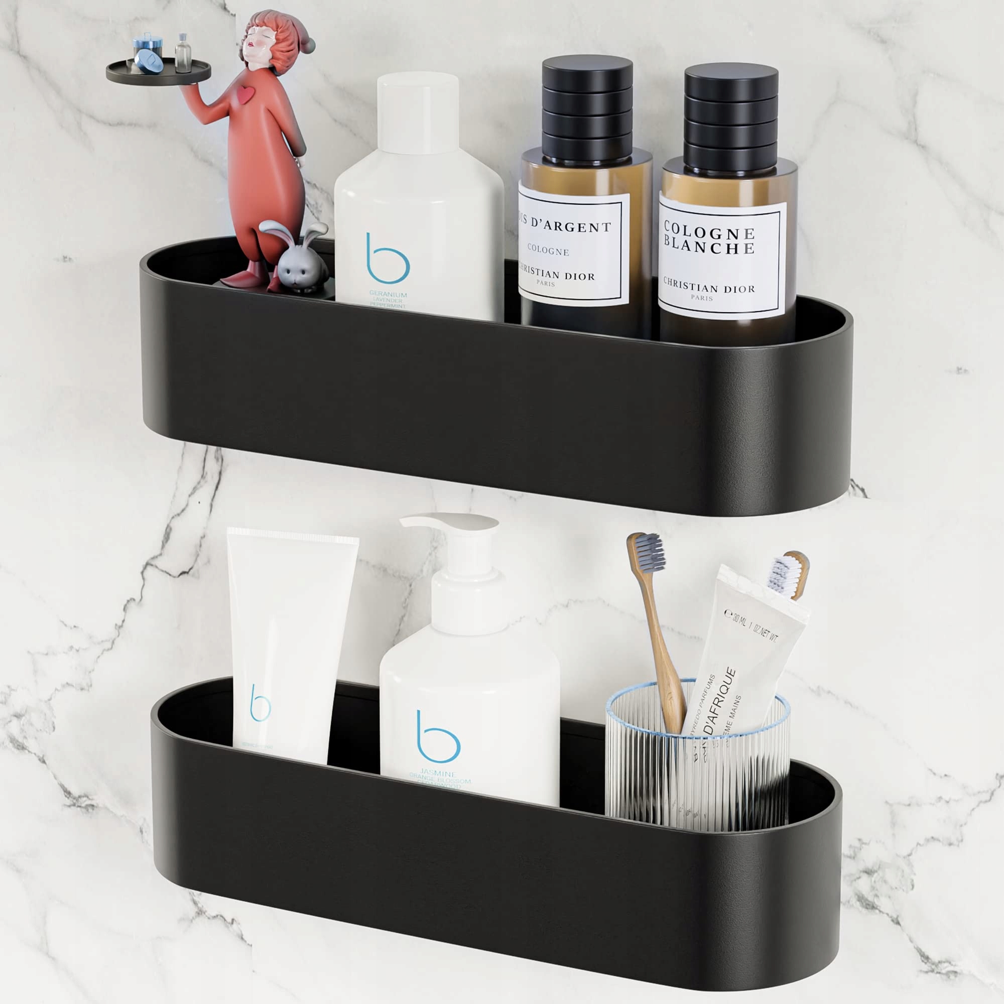 Koupelnová Polička Pod Sprchu Závěsná Loft 30 CM 2X