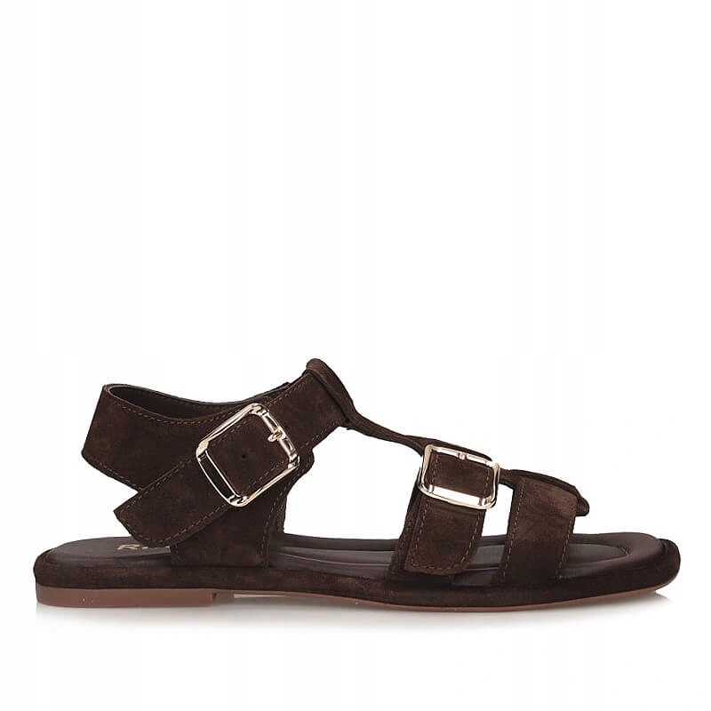 Dámské sandály Rixa 58C2419 hnědé kožené semišové