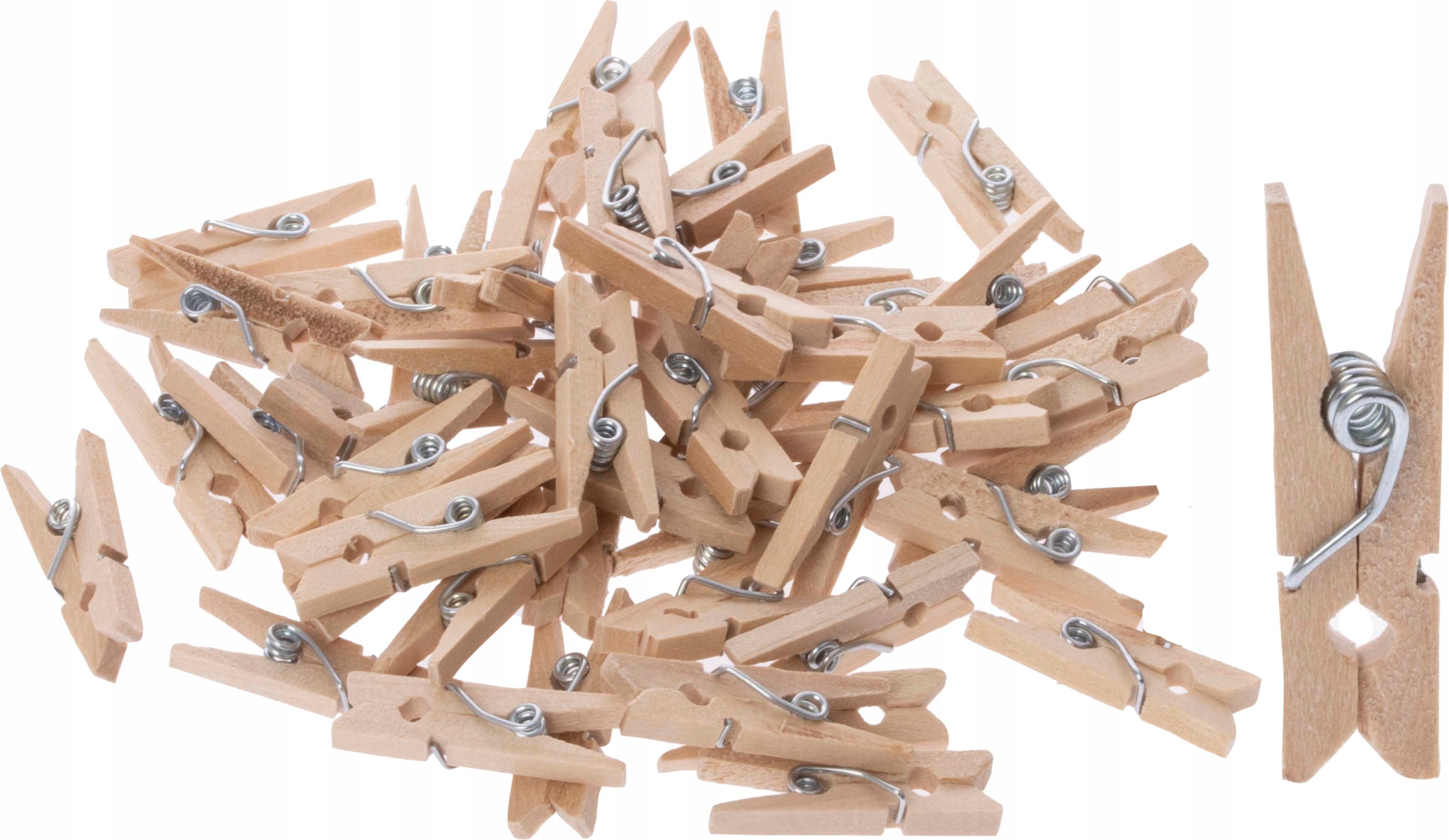 Klamerki dekoracyjne naturalne mini 2,4cm 50 sztuk