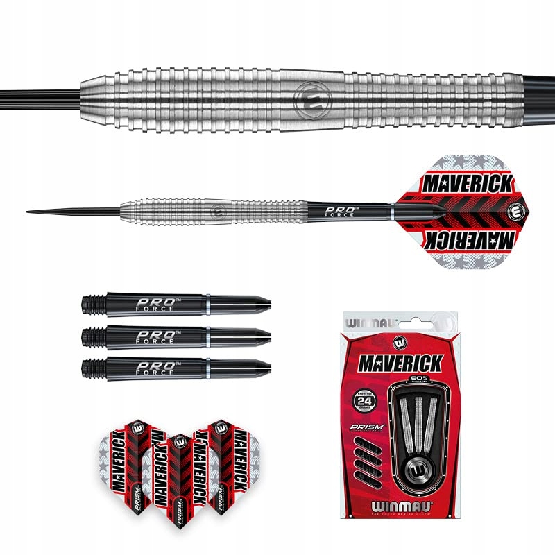 WINMAU Maverick 24g Profesjonalne Rzutki Wolframowe z Lotkami i Trzonkami — miniatura 5