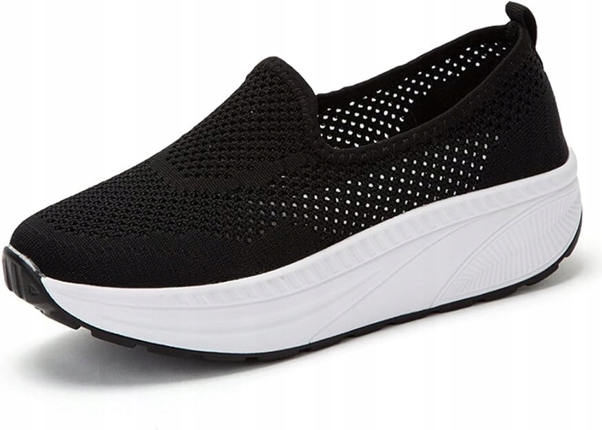 Hsyooes Buty Damskie Wsuwane Trekkingowe do Fitnessu Siłownia Czarne 41