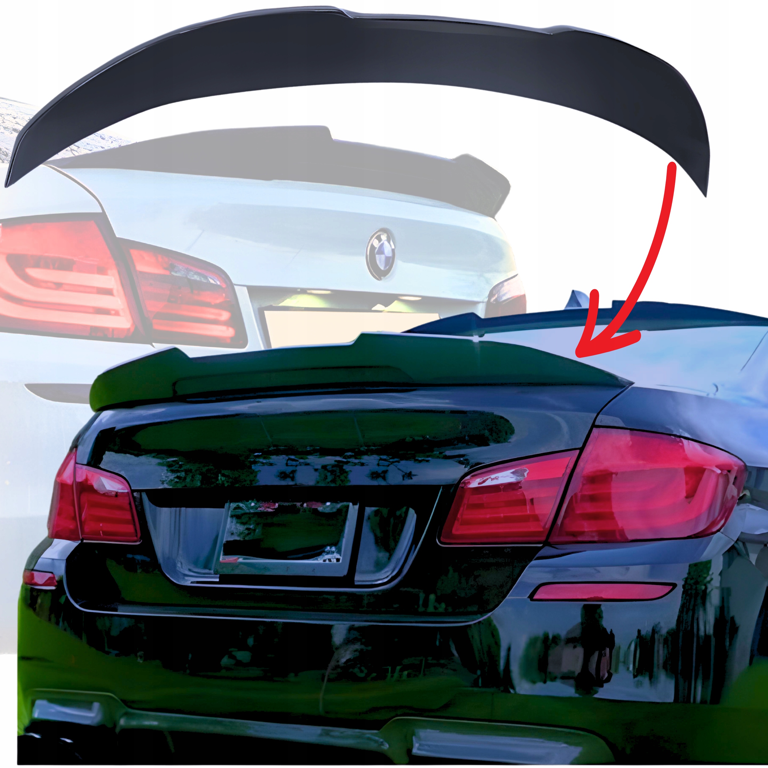 SPOILER BMW 5 F10 LOTKA PSM LOOK TYŁ SPOJLER KLAPY BAGAŻNIKA M DOKŁADKA Stan opakowania oryginalne