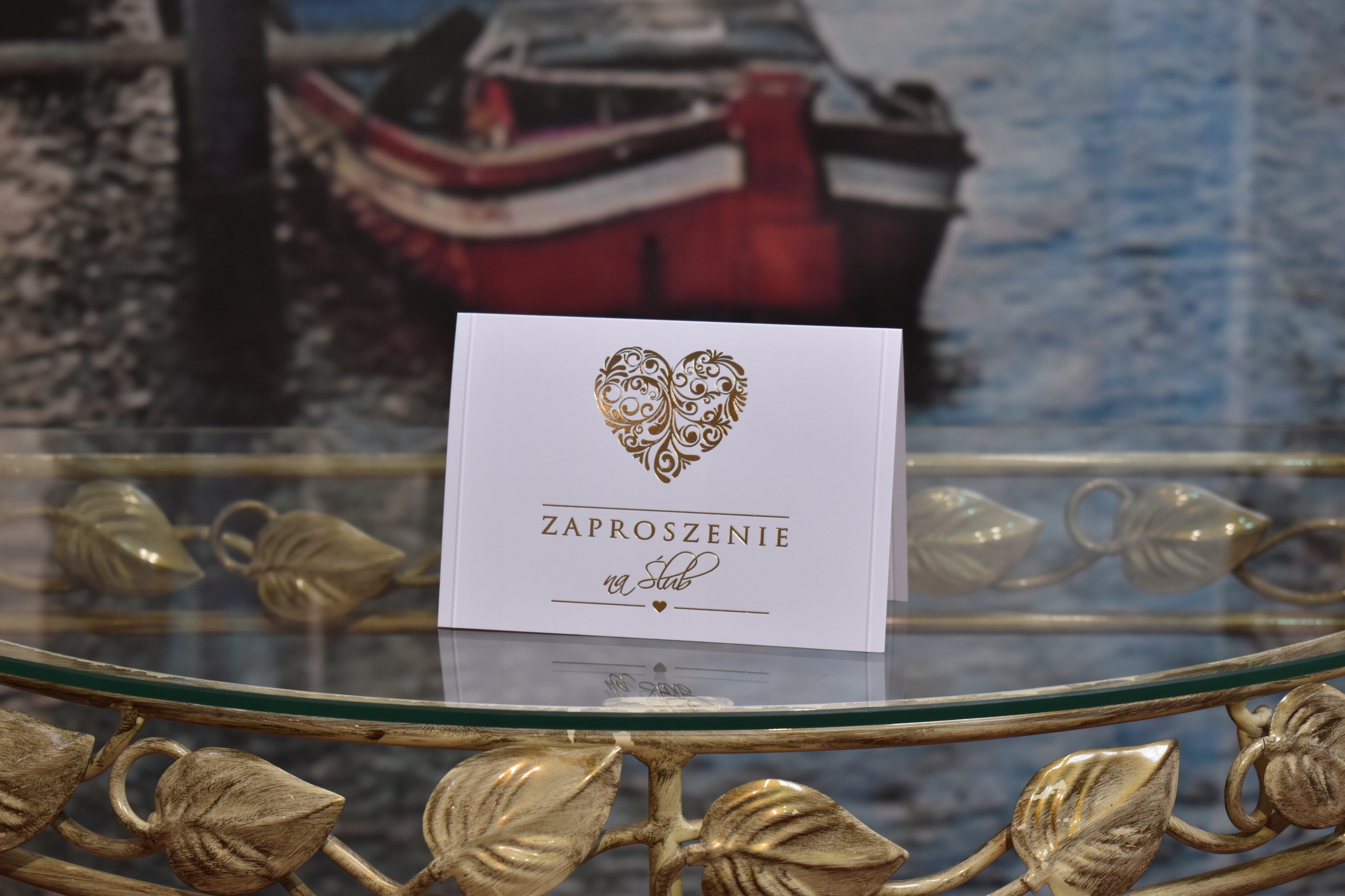 ZŁOTE ZAPROSZENIA ŚLUBNE GLAMOUR Kod producenta DG 532