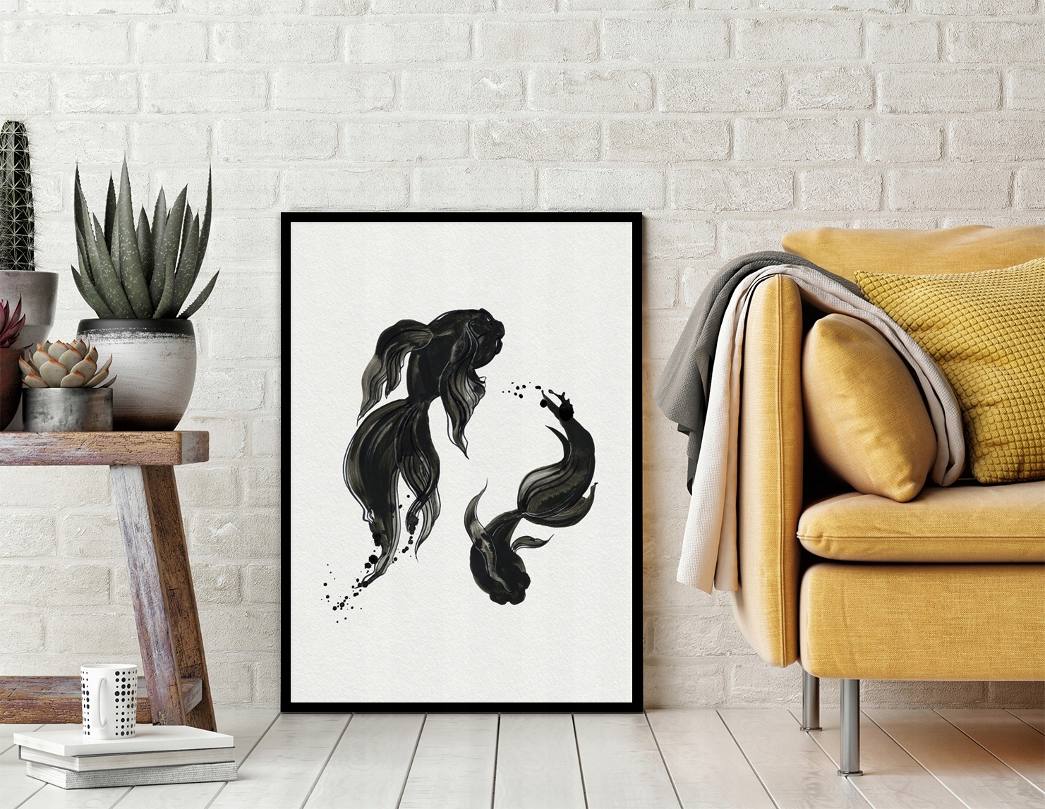 OBRAZ PLAKAT W RAMIE 53x73 cm Ryby P920 Szerokość produktu 53 cm