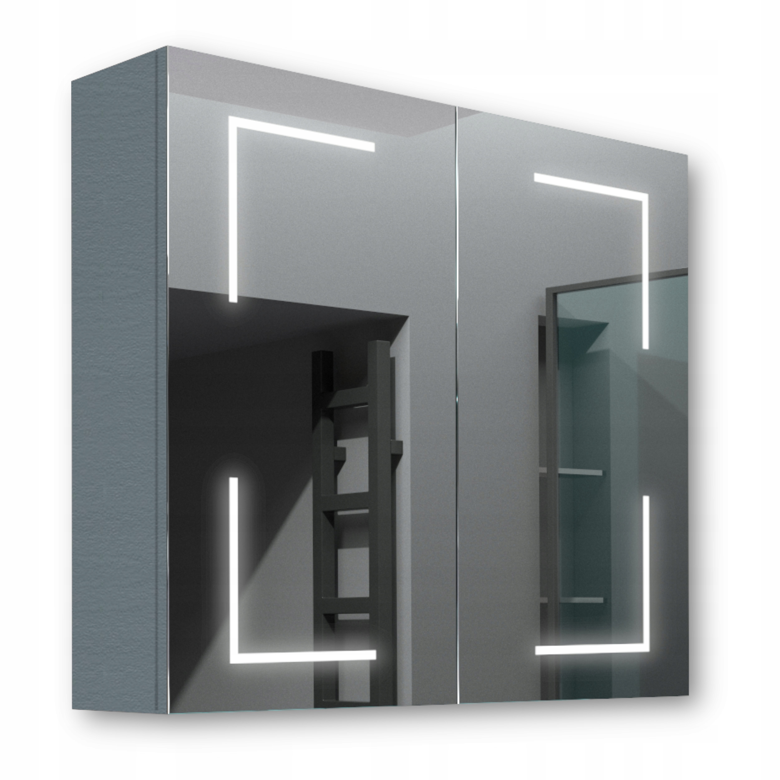 Drevená skrinka 80x70 Led zrkadlo Jupiter Antracit