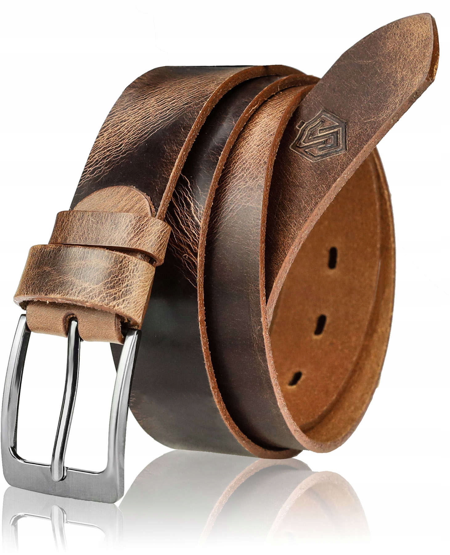 

Męski Pasek Skórzany Stevens Jasny Brąz 130cm