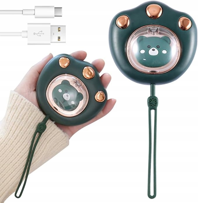 Przenośny Elektryczny Ogrzewacz do Rąk Usb wielokrotnego użytku Zielony