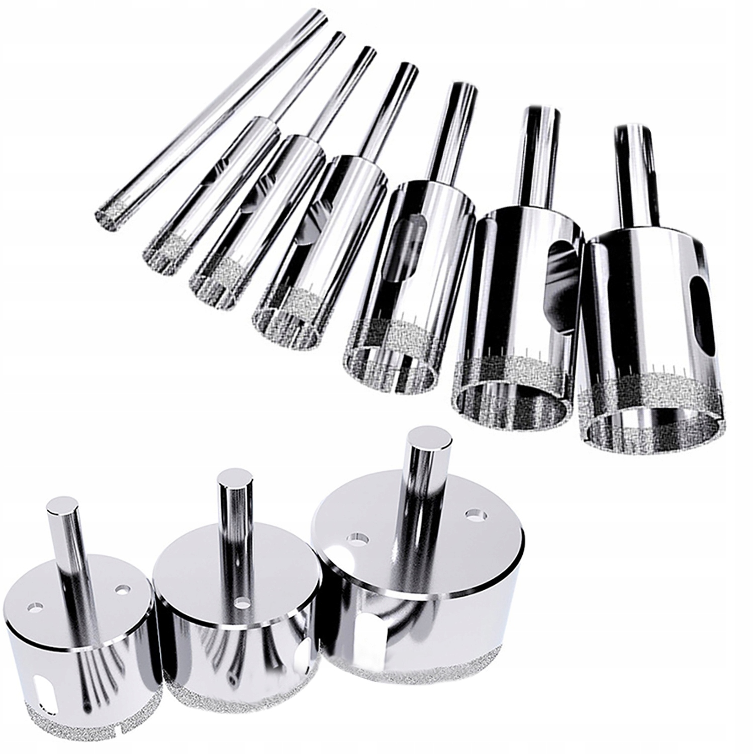 Korunkový Vrták 68 MM, Sada 10 Ks Pro Porcelánové Granitové Sklo