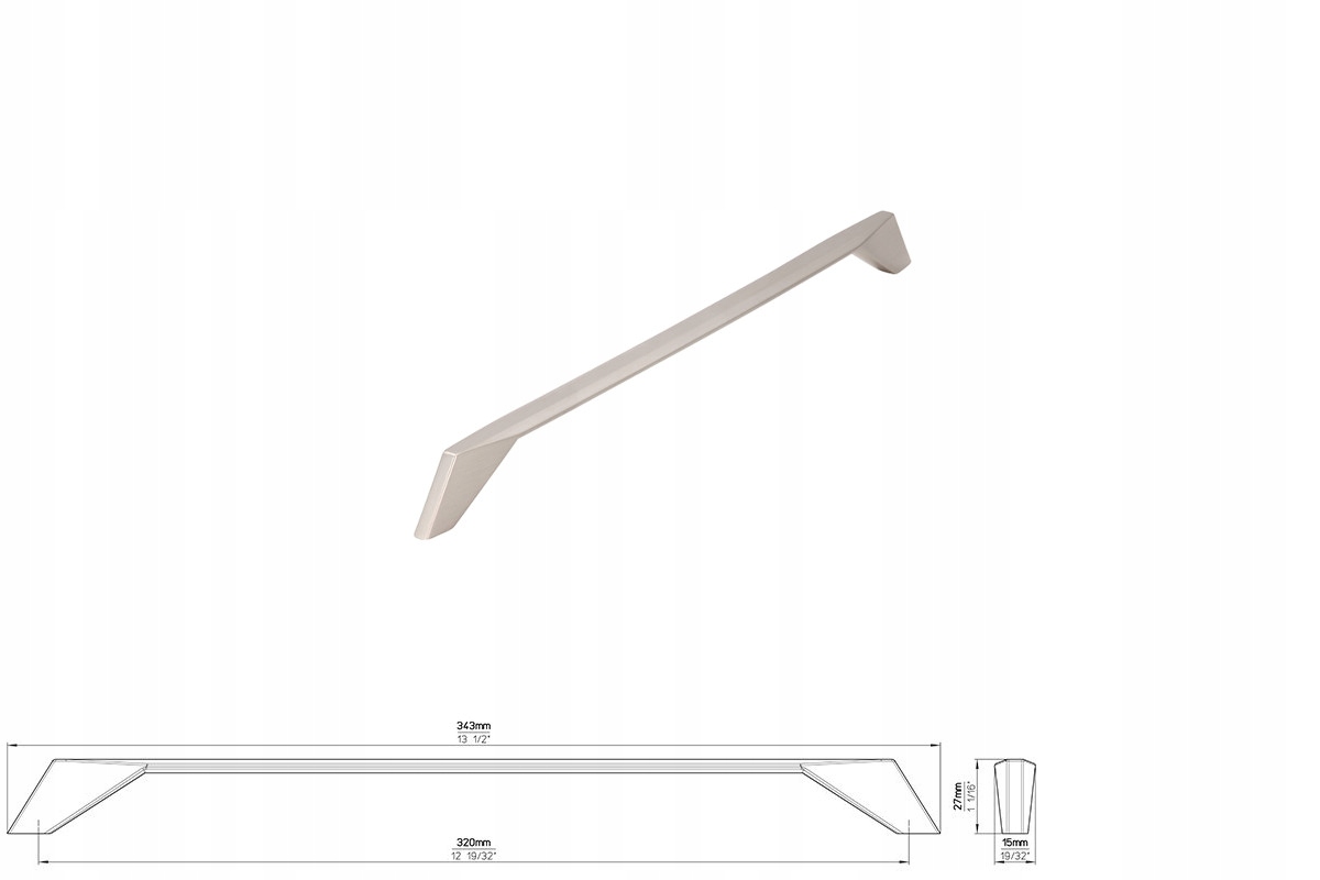 Nábytková úchytka Siro 2343-343ZN27 s efektem ušlechtilé oceli