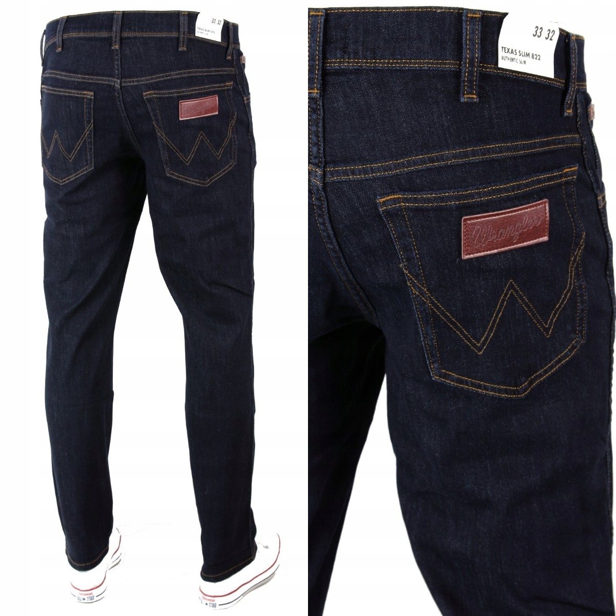 

Wrangler Texas Slim Jeans Proste Ciemne W32 L32