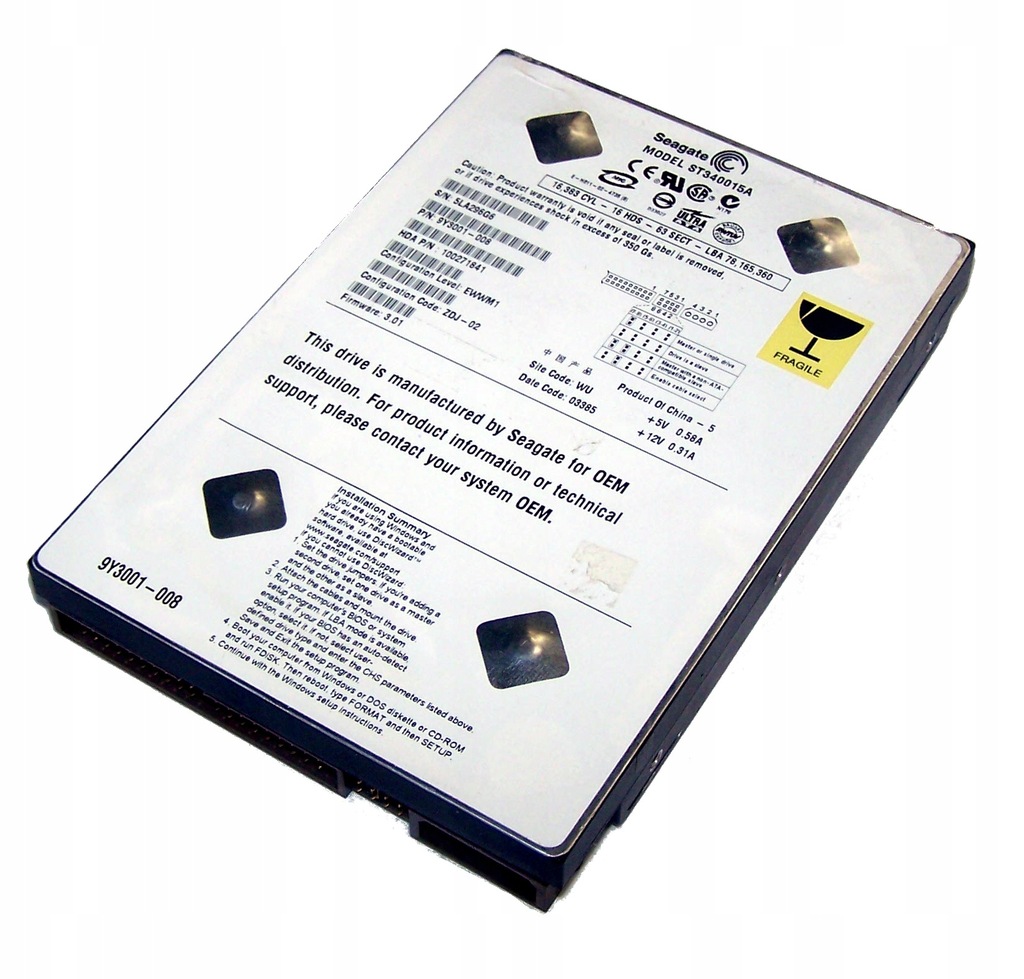 DYSK SEAGATE 40GB ST340015A IDE 2MB ATA 3,5'' - Sklep, Opinie, Cena w ...