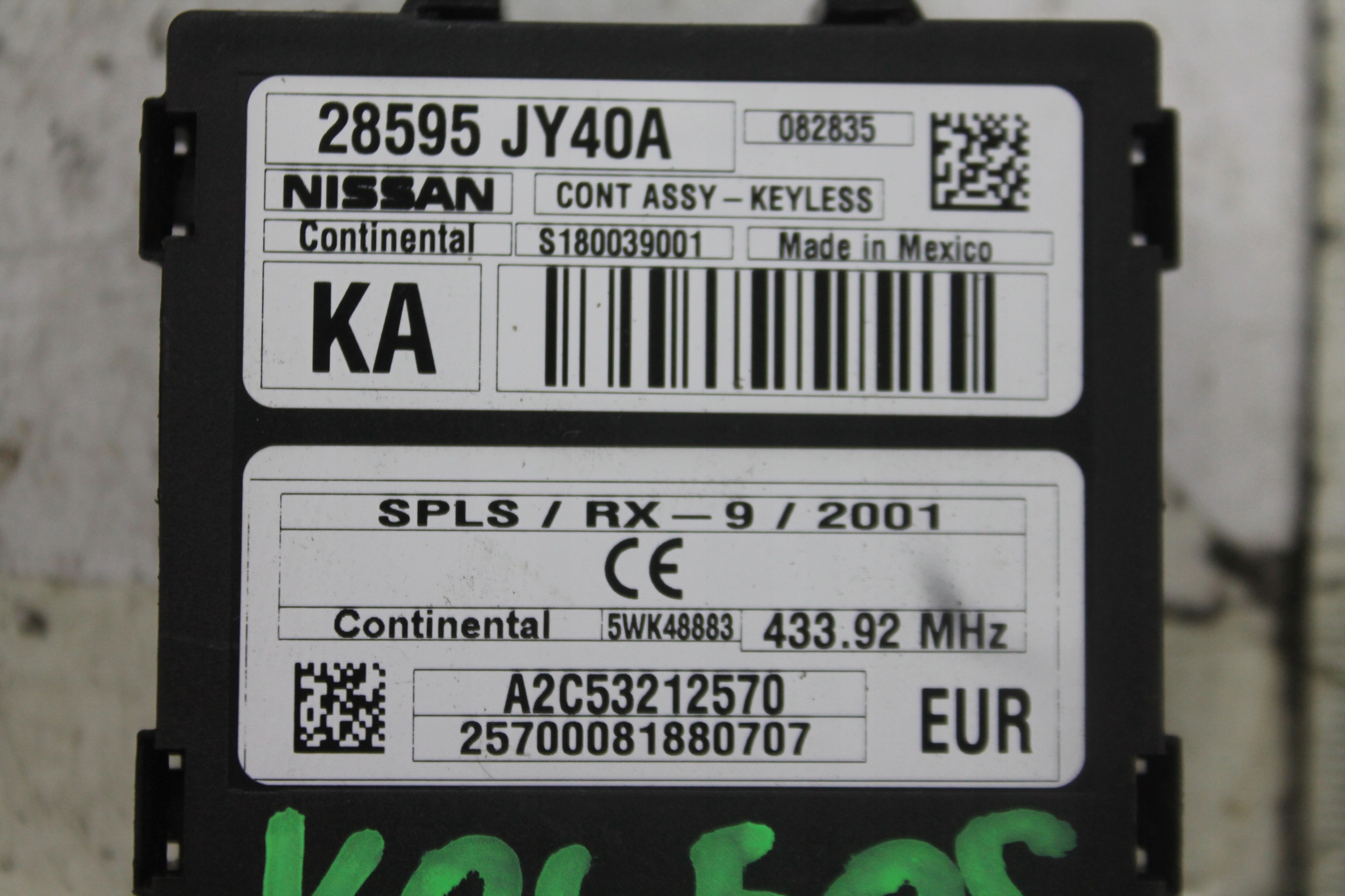 modulo KEYLESS 28595-JY40A RENAULT KOLEOS e 07-16