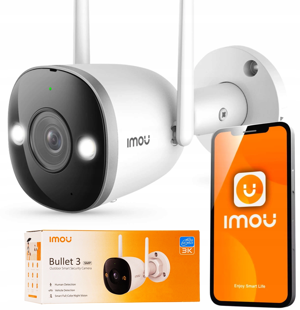 WiFi kamera Imou Bullet 3 IPC-S3EP-5M0WE 2.8MM 5Mpx Venkovní noční vidění