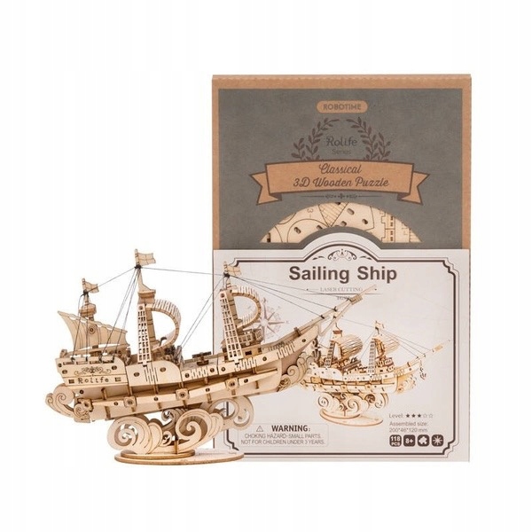 

Puzzle 3D Żaglowiec statek drewniany model składan