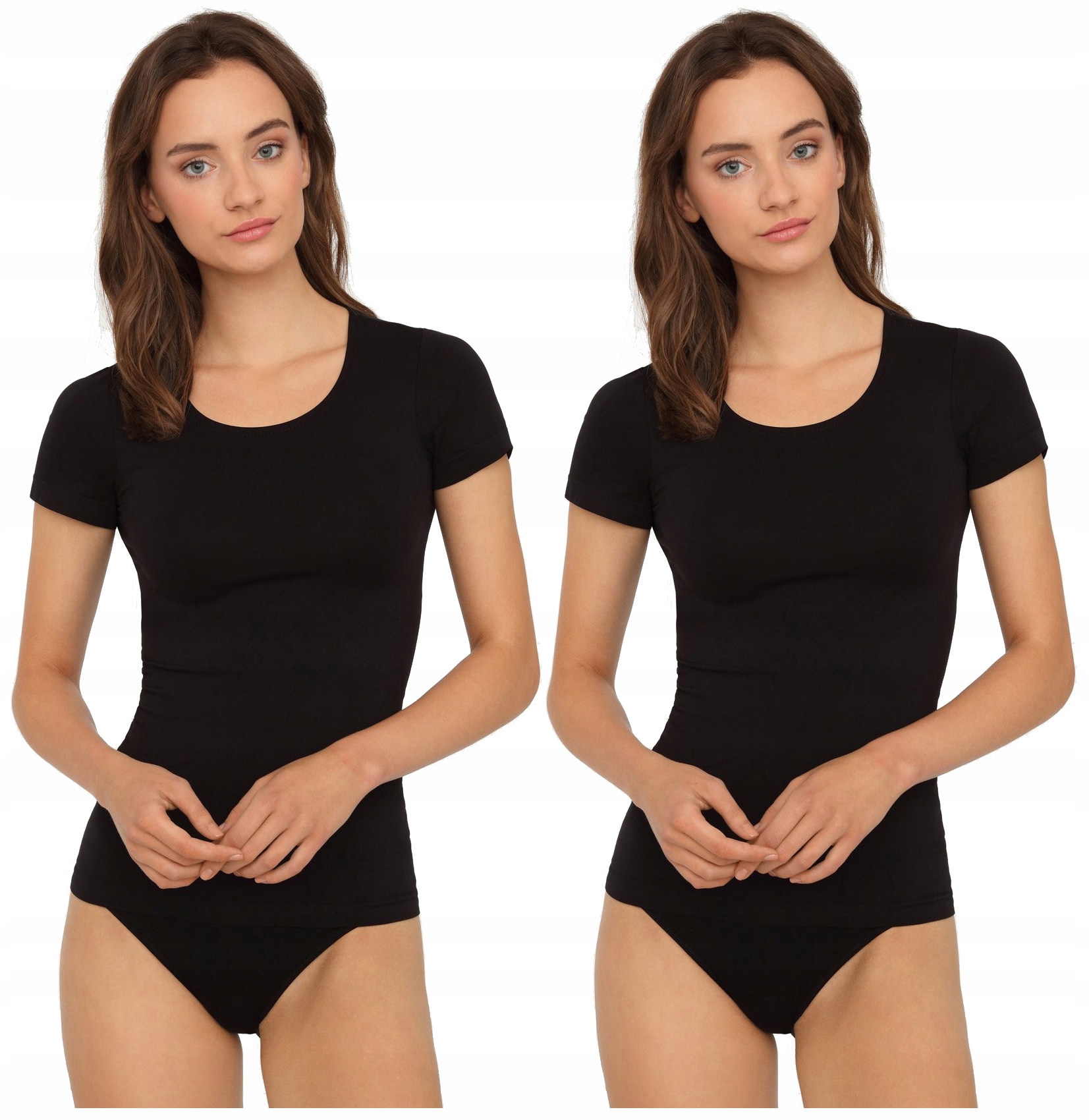 

2 X Gatta Koszulka T-shirt Krótki Rękaw Czarna M