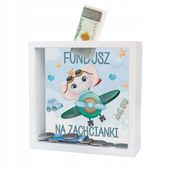 

Skarbonka Fundusz Na Zachcianki ramka Mdf