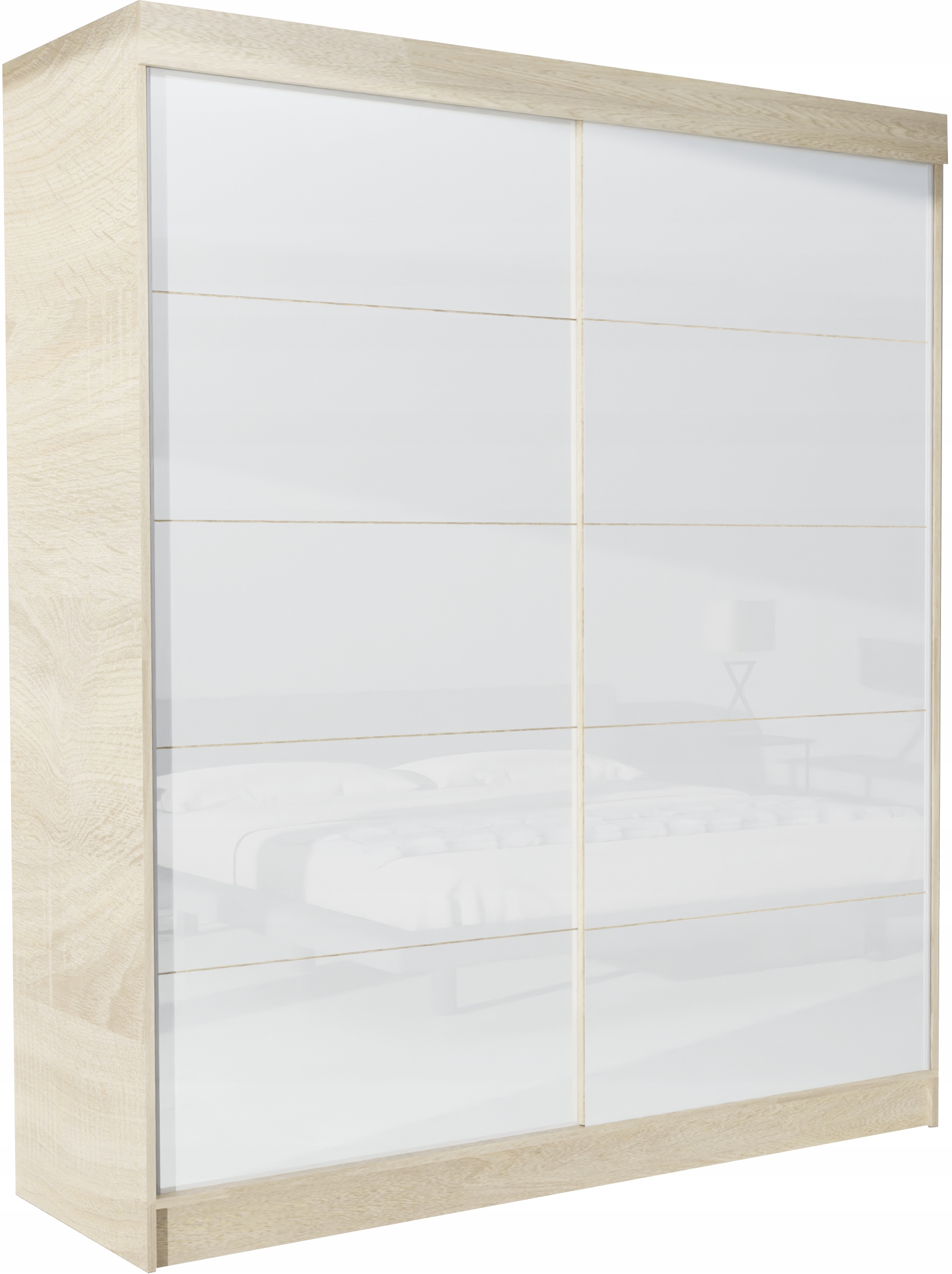 

Szafa Seoul 2D 110X205 Sonoma Lacobel Biały