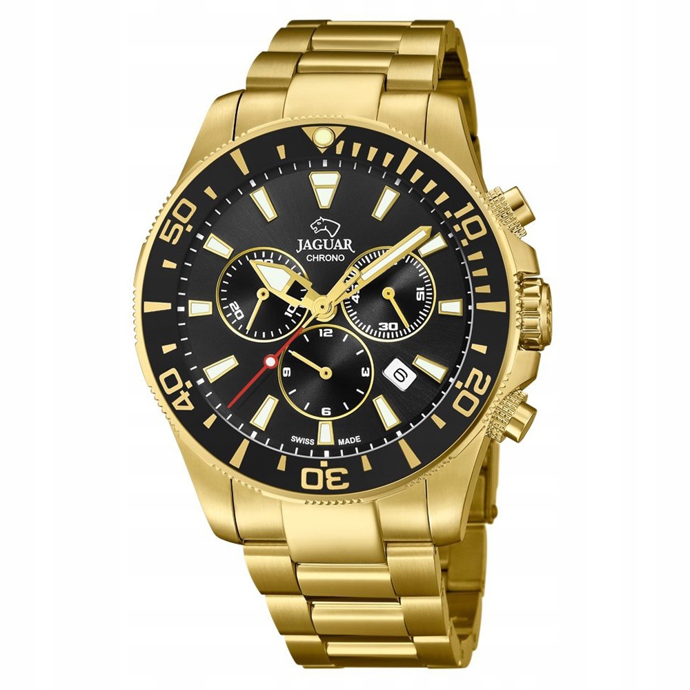 Pánské Hodinky Jaguar J864-3 zlatý náramek
