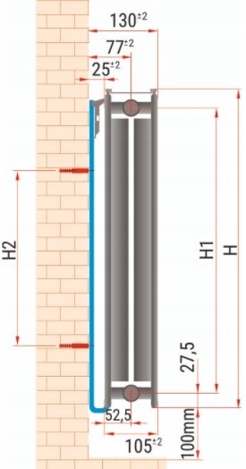 GRZEJNIK PANELOWY DIAMOND V22 500x800 + UCHWYTY Szerokość 800 mm