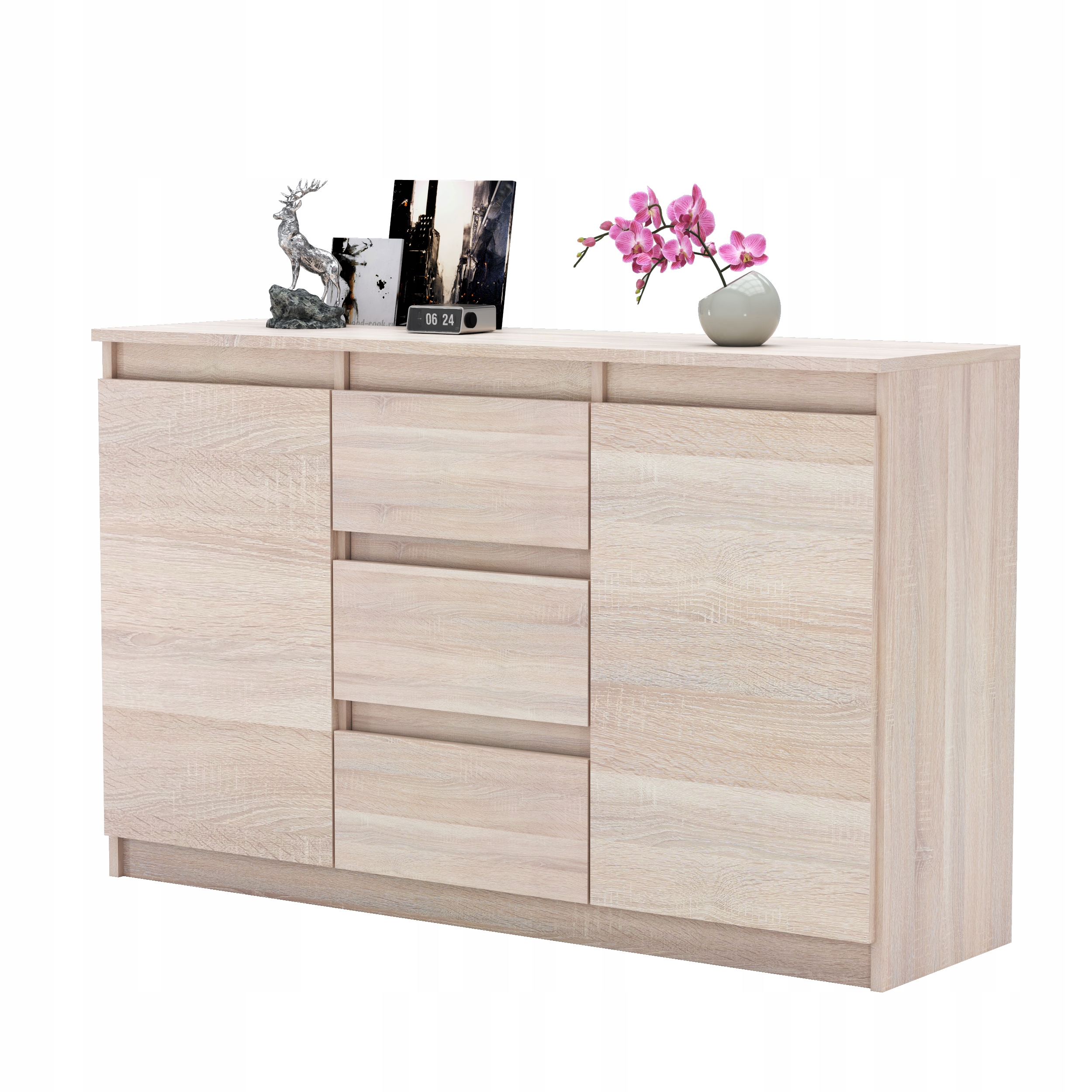 Komoda AGA szafka 120 cm 3 szuflady nowoczesna pojemna rtv SONOMA system Kod producenta AZ_K120AGA_DS/BM