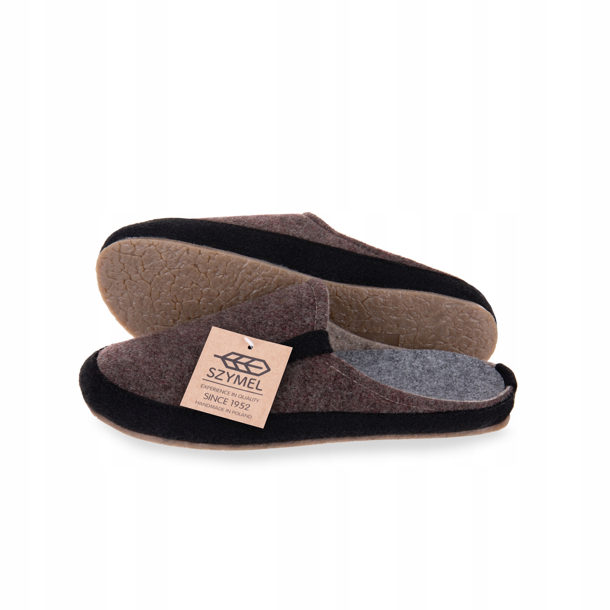 

Kapcie filcowe brązowy pasek Szymel.pl New Roz 38