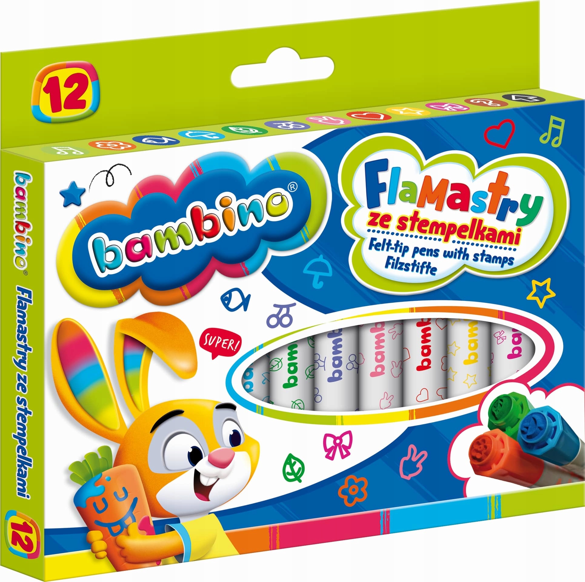

Flamastry Ze Stempelkami 12KOL Bambino