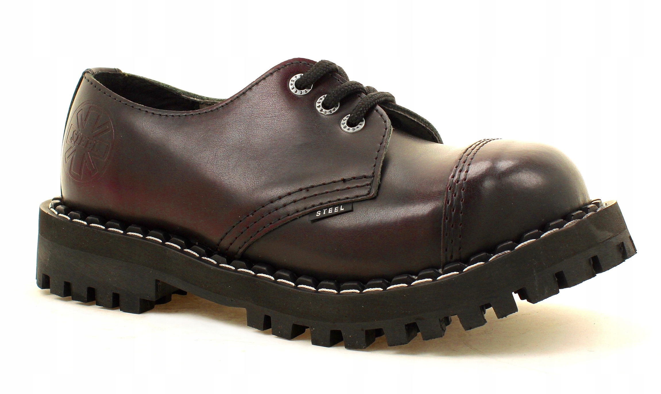 

Glany Steel Burgund/czarny 3-DZIURY 101/O/BUR/B 39