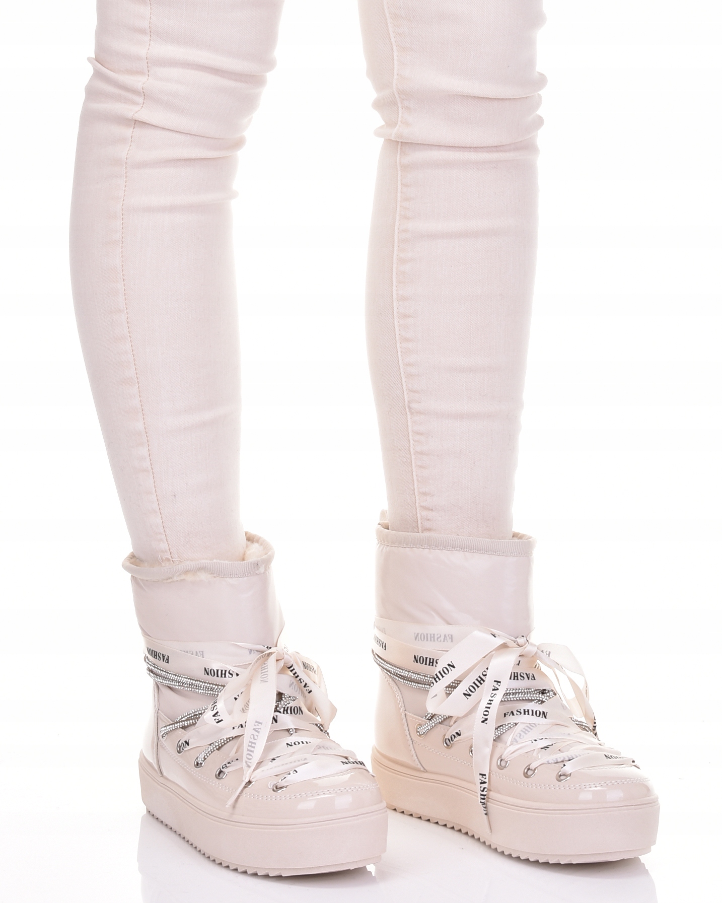 MODNE ŚNIEGOWCE Z FUTERKIEM WSUWANE BUTY ZIMOWE NA PLATFORMIE Marka inna