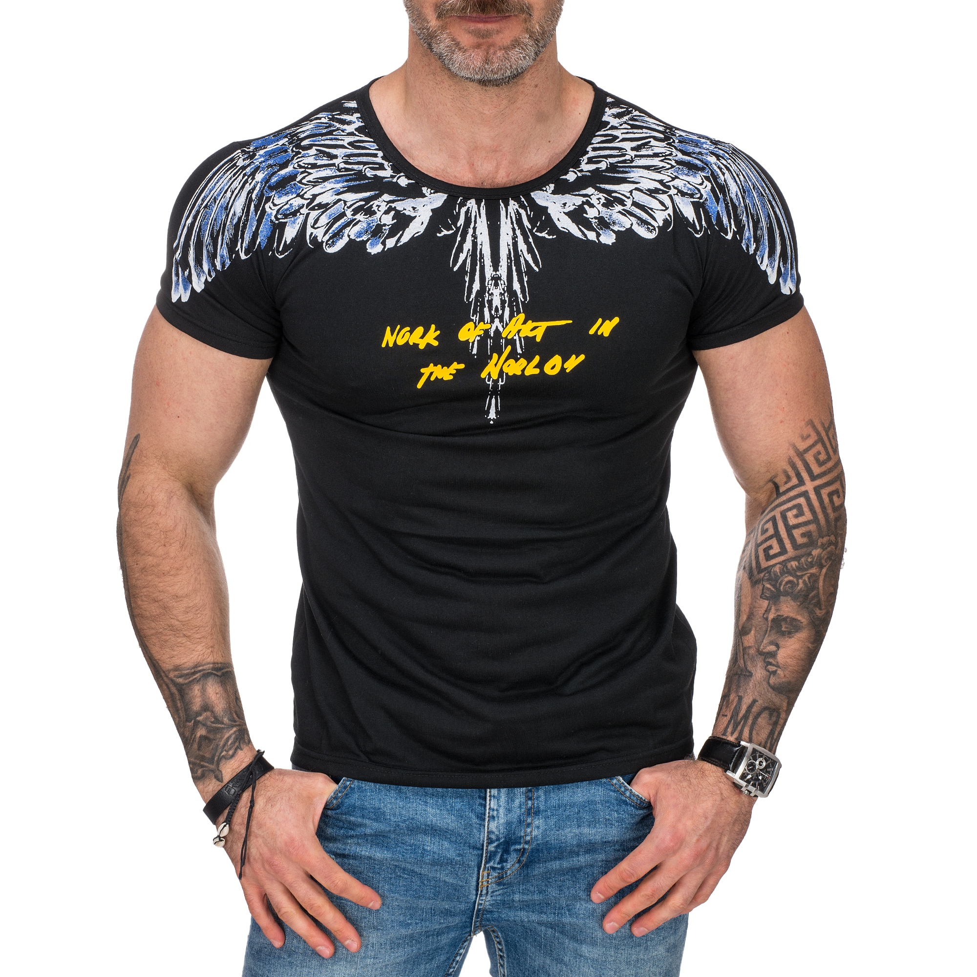 

P782 roz. L Koszulka Męska Z Nadrukiem